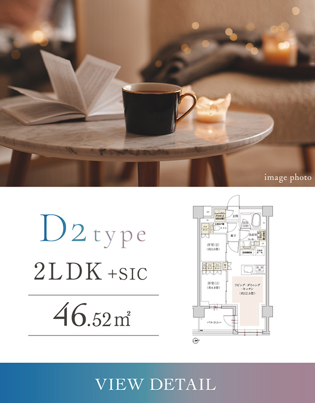 D2 type 2LDK+SIC 46.52㎡