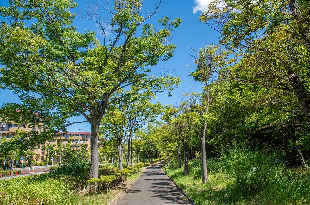 金沢緑地（徒歩2分／東敷地：約140m、西敷地：約160m）